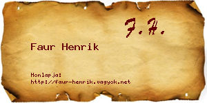 Faur Henrik névjegykártya