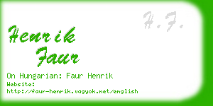 henrik faur business card